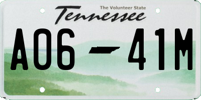 TN license plate A0641M