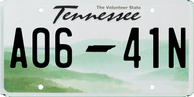 TN license plate A0641N