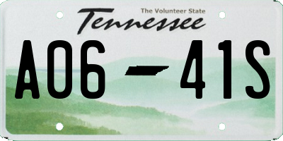 TN license plate A0641S