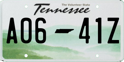 TN license plate A0641Z