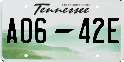 TN license plate A0642E