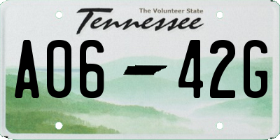 TN license plate A0642G