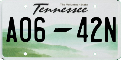 TN license plate A0642N