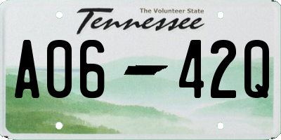 TN license plate A0642Q