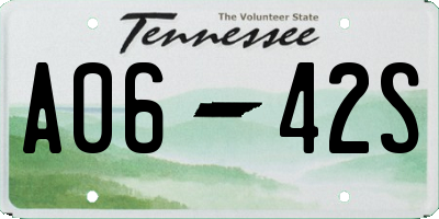 TN license plate A0642S