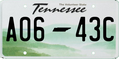 TN license plate A0643C