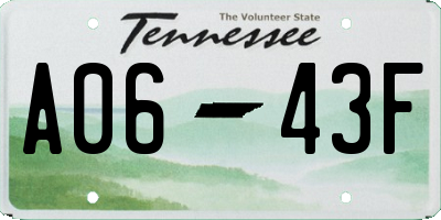 TN license plate A0643F