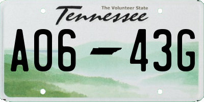 TN license plate A0643G