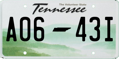 TN license plate A0643I