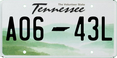 TN license plate A0643L