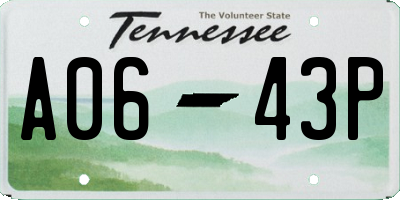 TN license plate A0643P