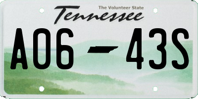 TN license plate A0643S