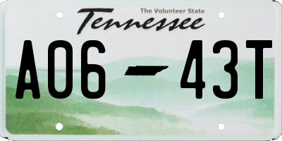 TN license plate A0643T
