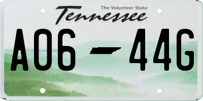TN license plate A0644G