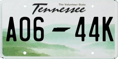 TN license plate A0644K
