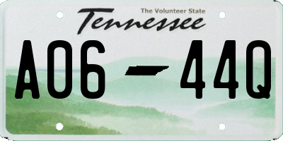 TN license plate A0644Q
