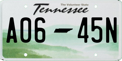 TN license plate A0645N
