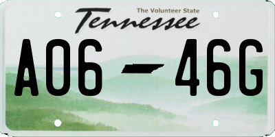 TN license plate A0646G
