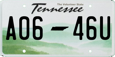 TN license plate A0646U