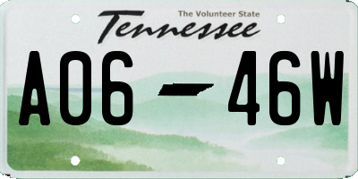 TN license plate A0646W