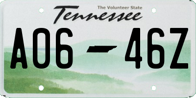 TN license plate A0646Z