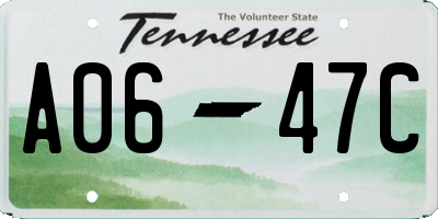 TN license plate A0647C