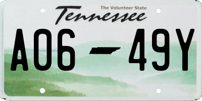 TN license plate A0649Y