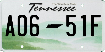 TN license plate A0651F