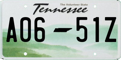 TN license plate A0651Z