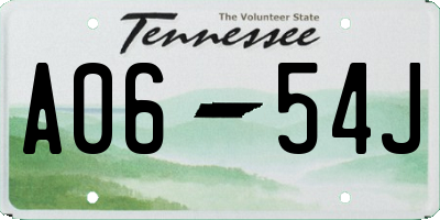 TN license plate A0654J