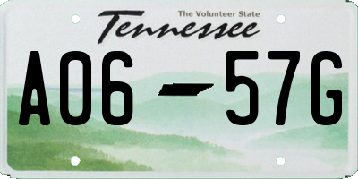TN license plate A0657G