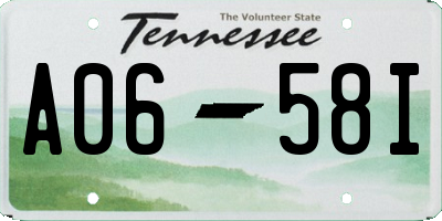 TN license plate A0658I