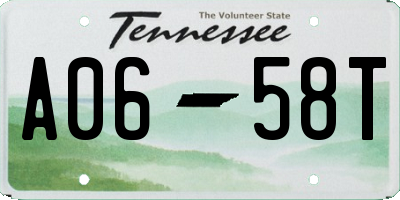 TN license plate A0658T