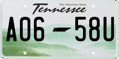 TN license plate A0658U