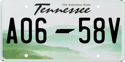 TN license plate A0658V