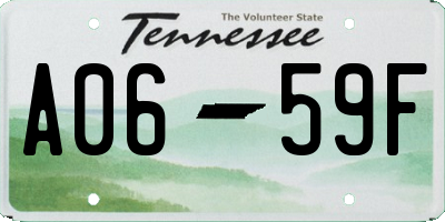 TN license plate A0659F