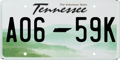 TN license plate A0659K
