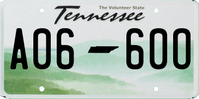 TN license plate A0660O