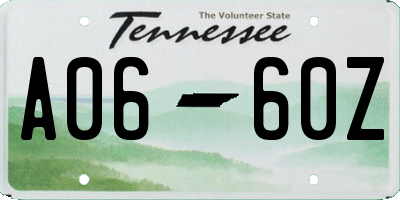 TN license plate A0660Z