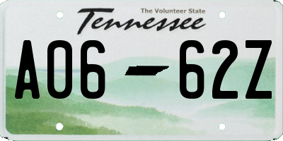 TN license plate A0662Z