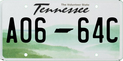 TN license plate A0664C