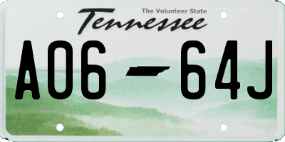 TN license plate A0664J