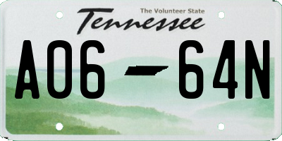 TN license plate A0664N