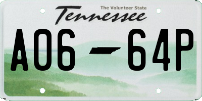 TN license plate A0664P