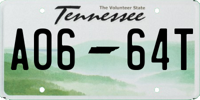 TN license plate A0664T