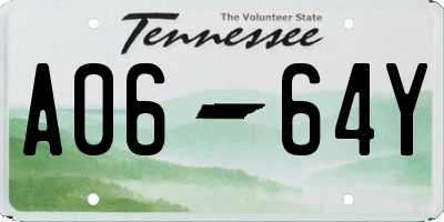 TN license plate A0664Y