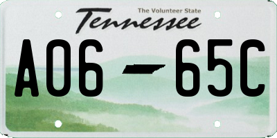 TN license plate A0665C