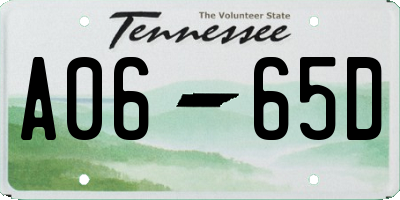 TN license plate A0665D
