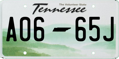 TN license plate A0665J