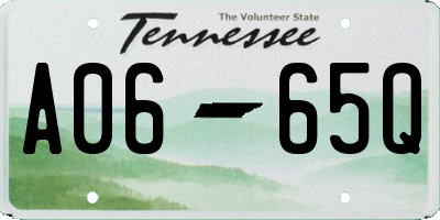 TN license plate A0665Q